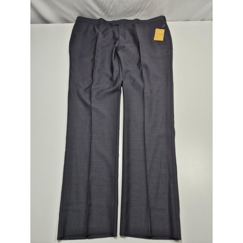 Galante Uomo Dress Pants Mens 48x36 Gray Wool Flat Front Unhemmed Italy NWT